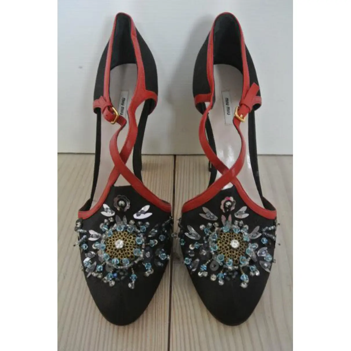 Miu Miu Black Cloth Heels for sale