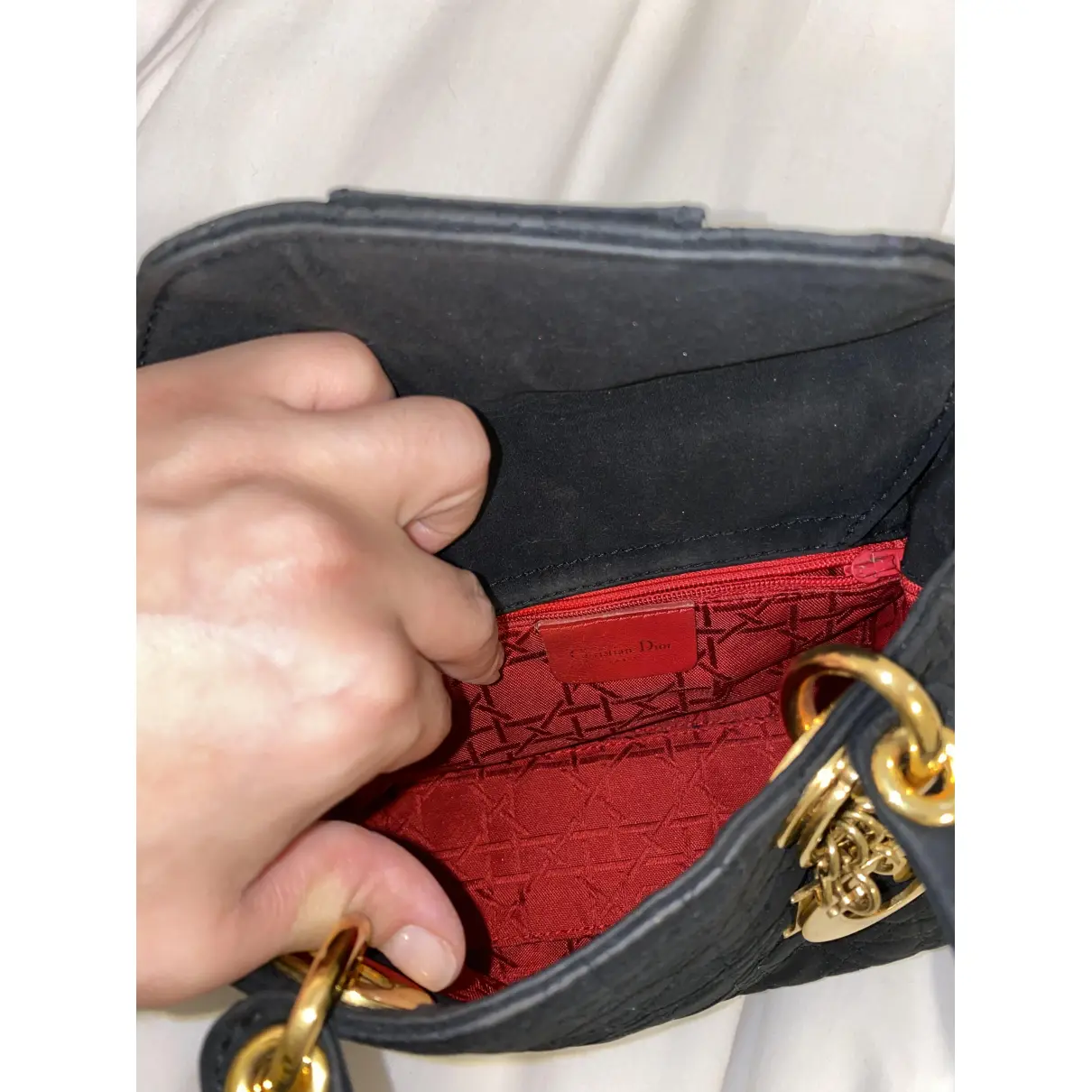 Lady Dior cloth mini bag Dior - Vintage
