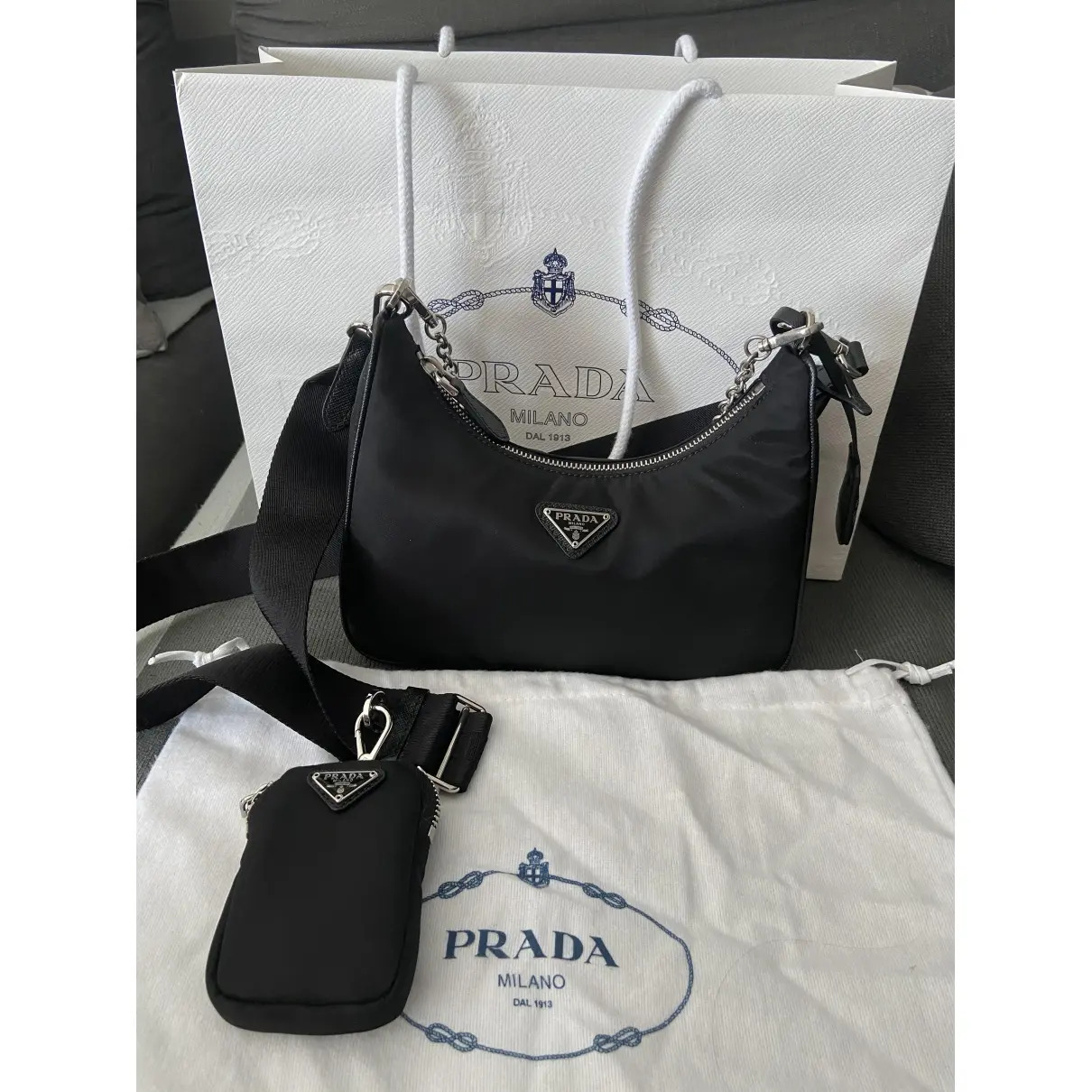 Re-edition cloth crossbody bag Prada