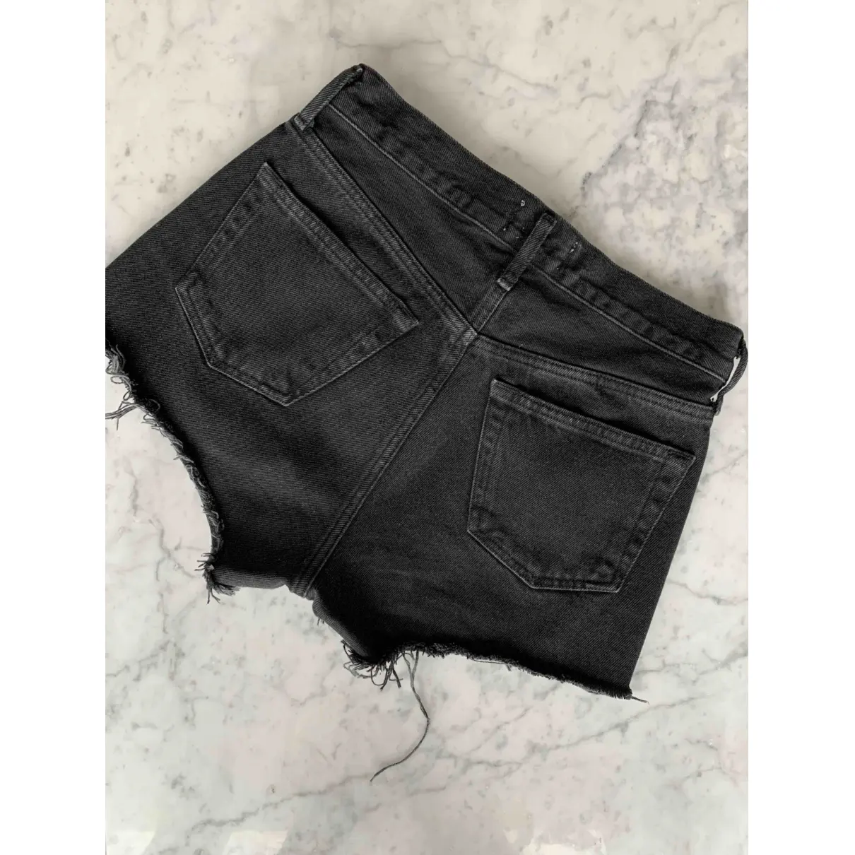 Buy Agolde Black Cotton Shorts online