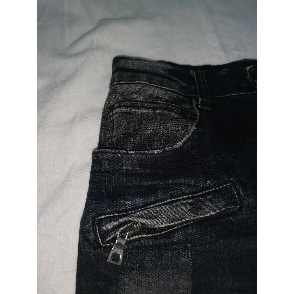 Black Cotton Jeans Balmain