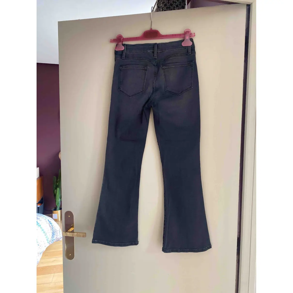 Buy Frame Black Cotton - elasthane Jeans online