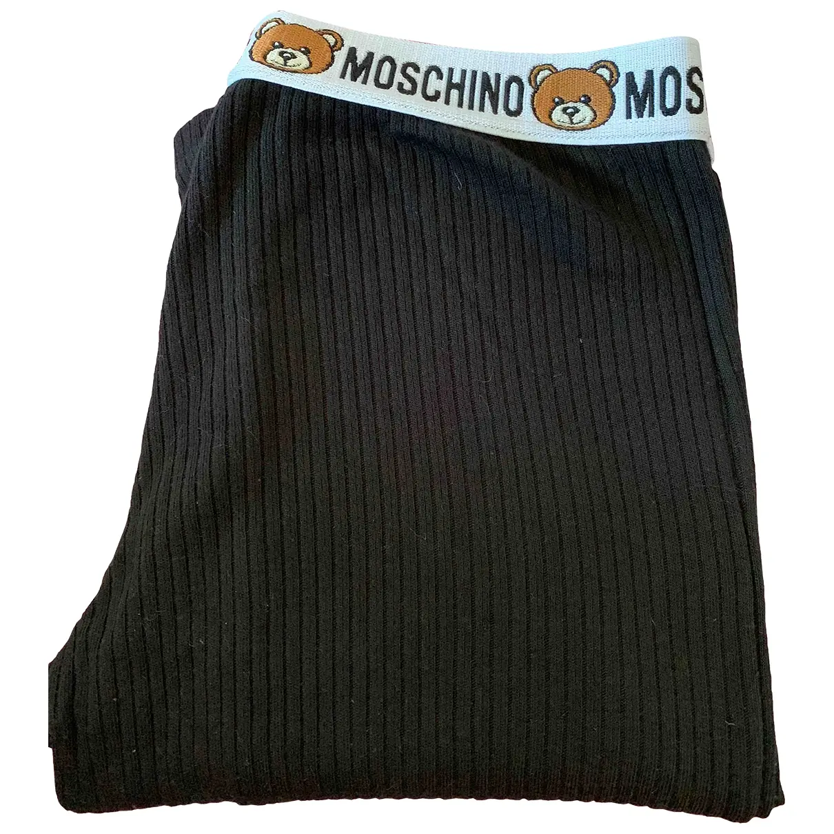 Black Cotton Trousers Moschino