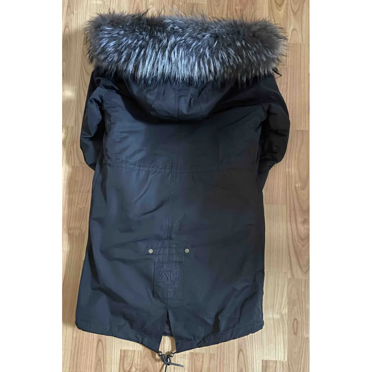 Black Cotton Coat Mr & Mrs Furs