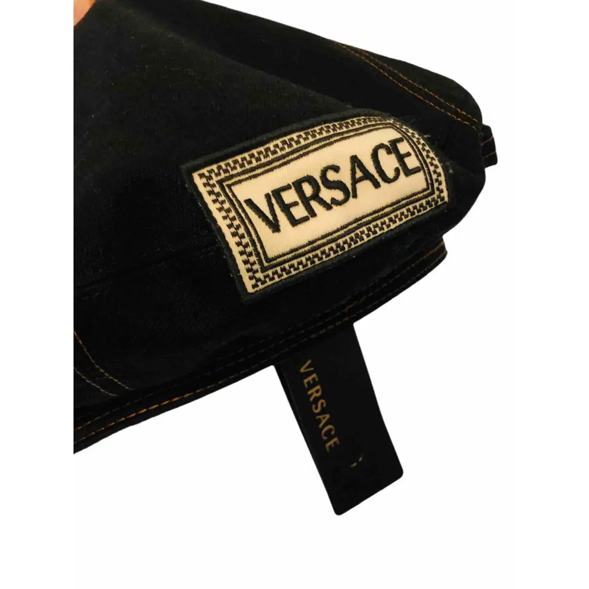 Black Cotton Hat Versace