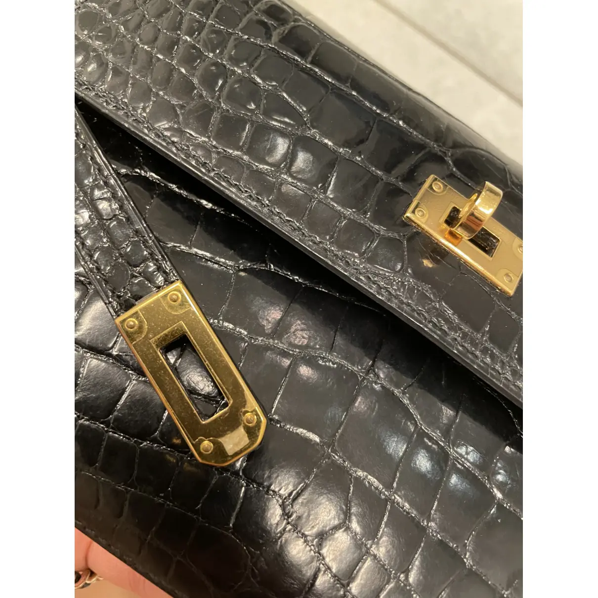 Kelly crocodile wallet Hermès