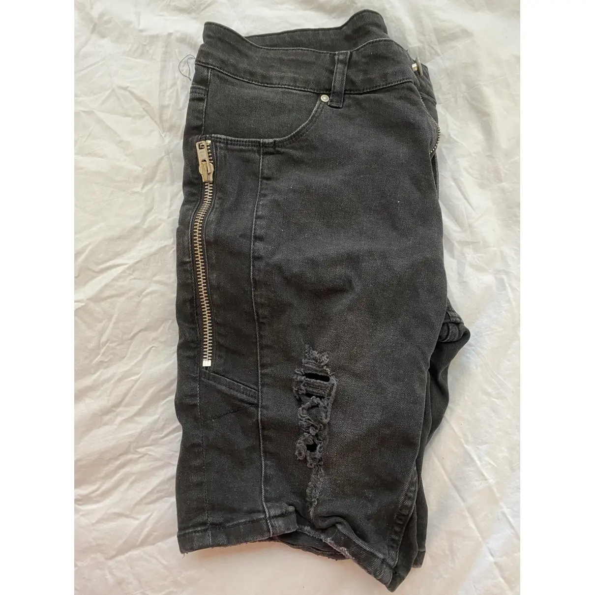 Buy Asos Black Denim - Jeans Shorts online
