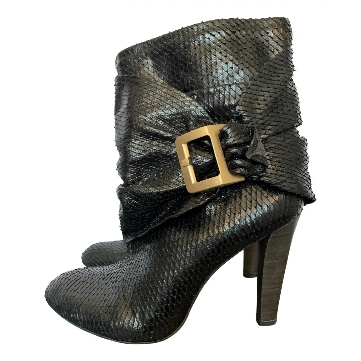 Exotic leathers ankle boots