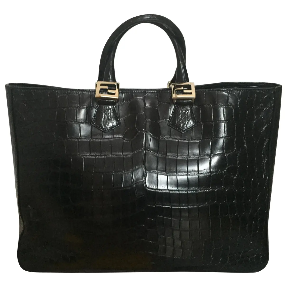 Black Exotic leathers Handbag Fendi