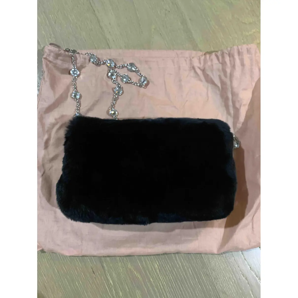Buy Miu Miu Miu Crystal faux fur crossbody bag online
