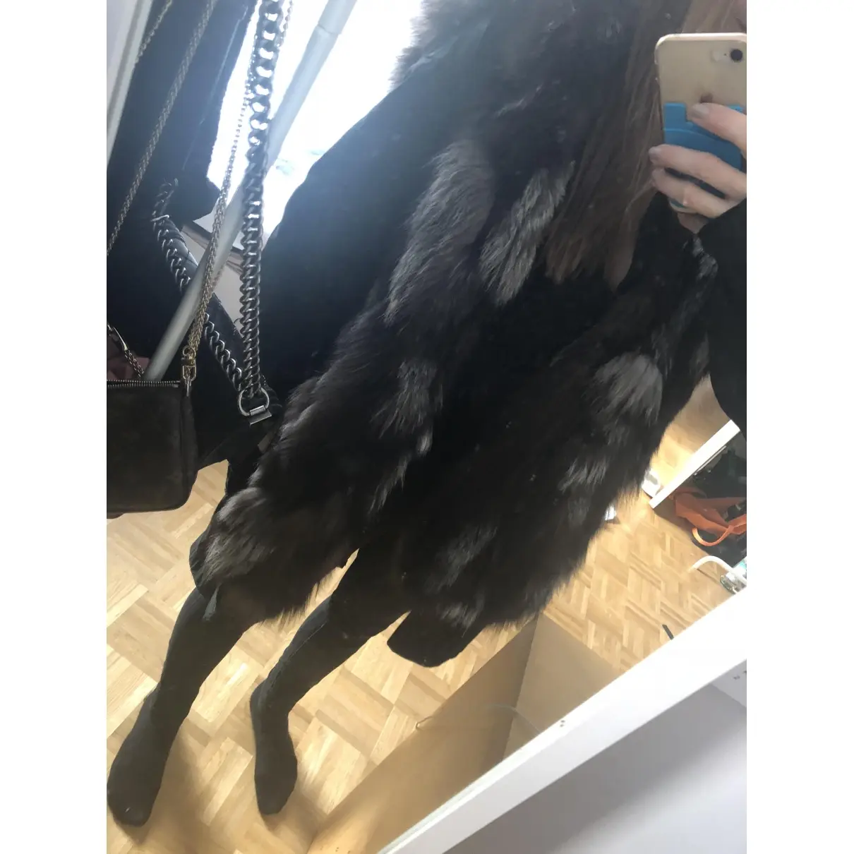 Black Fur Coat Barbed