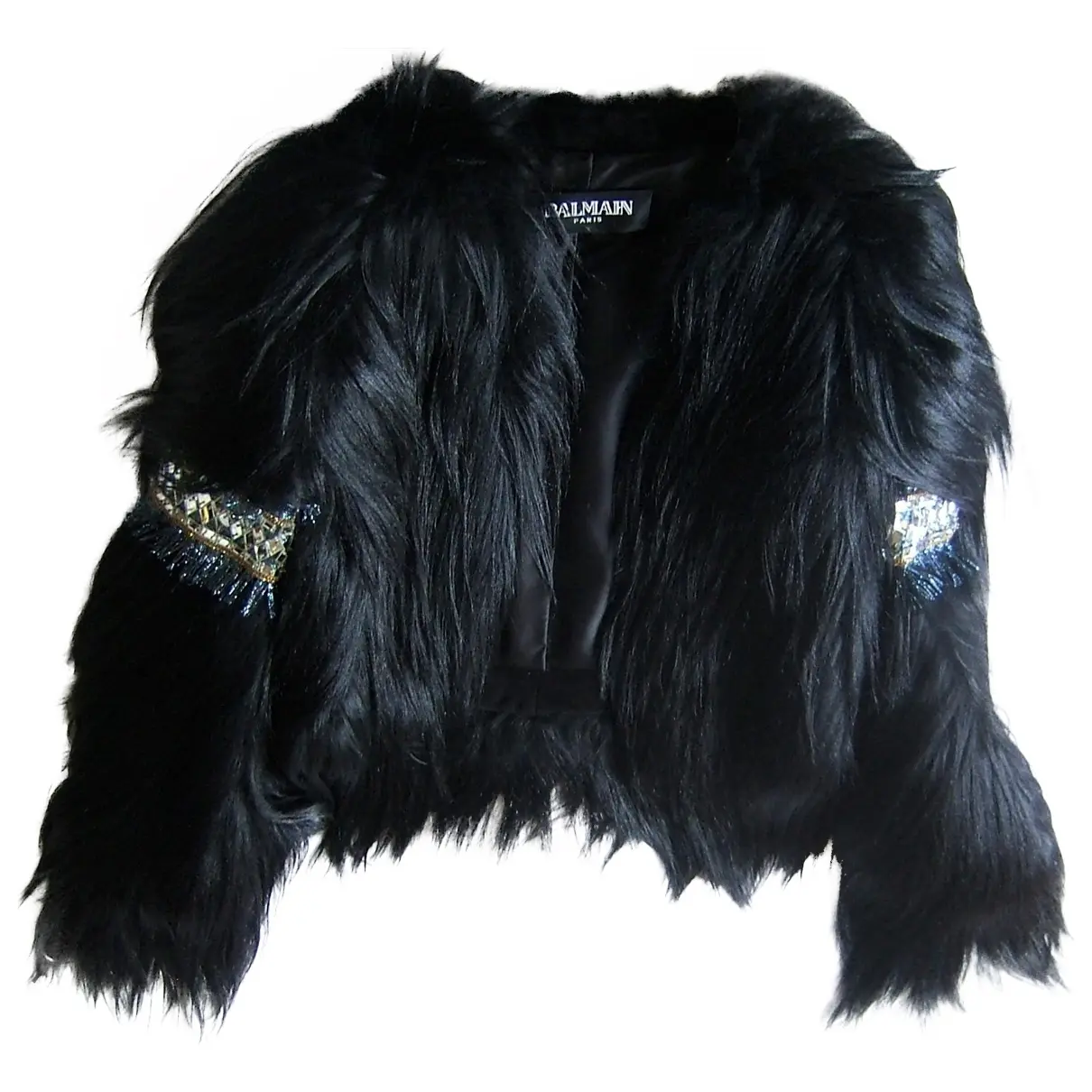Black Fur Coat Balmain