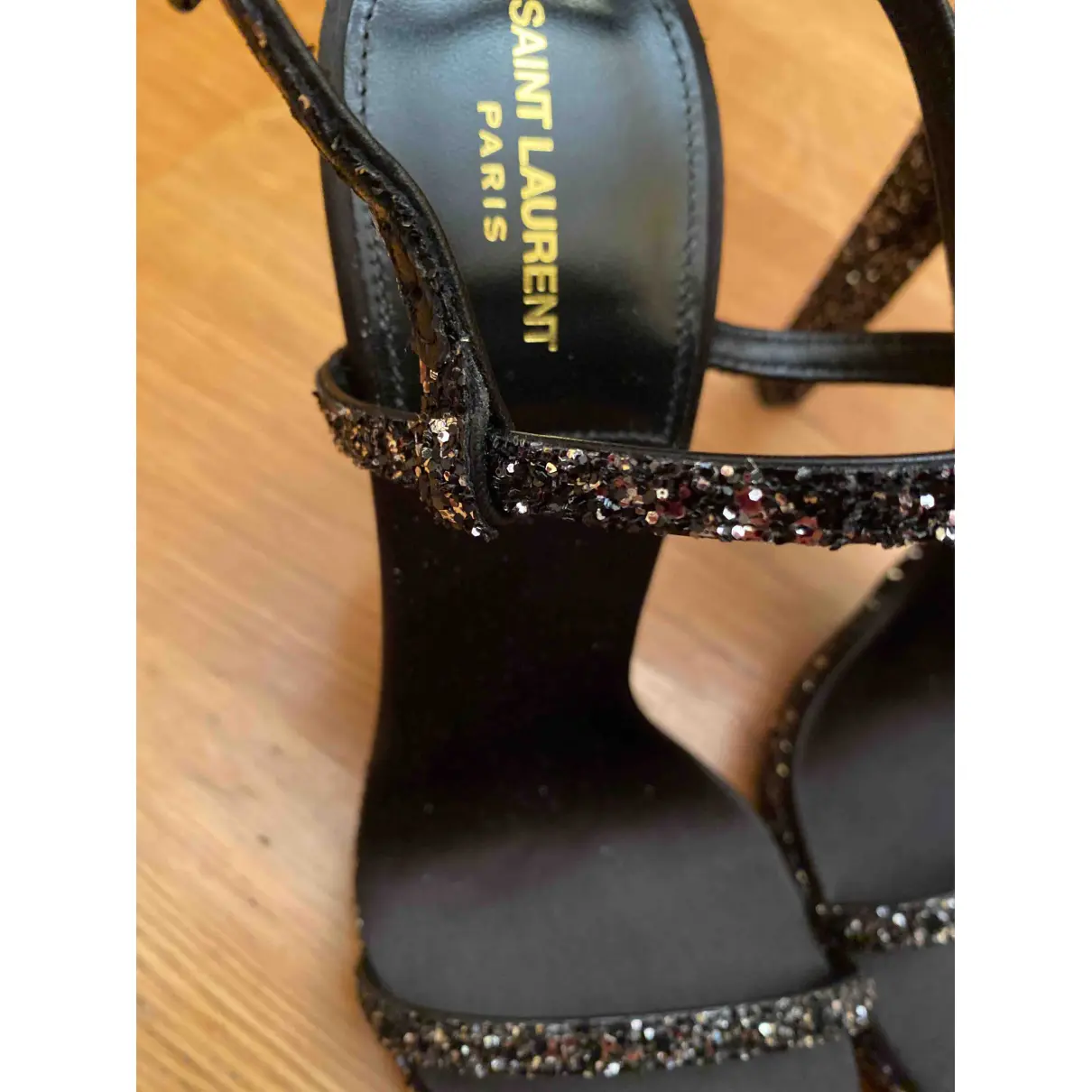Amber glitter sandal Saint Laurent