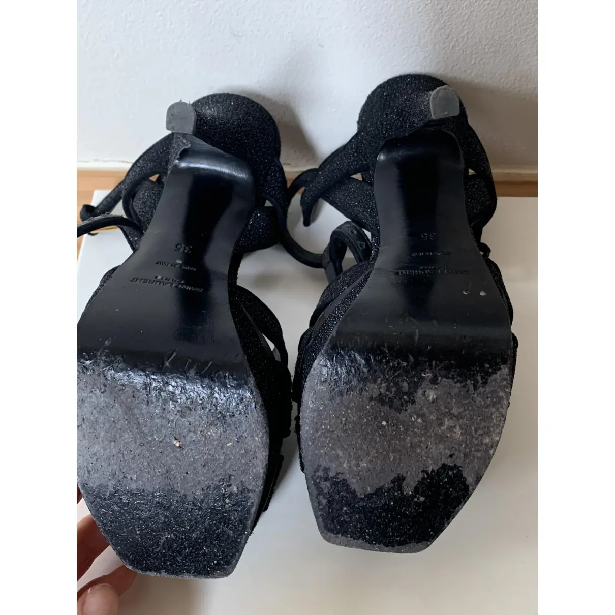 Glitter sandals Saint Laurent