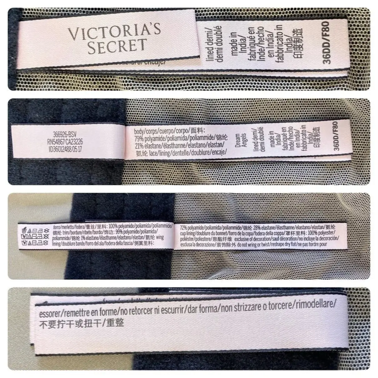Lace bra VICTORIA'S SECRET Black in Lace - 42378876