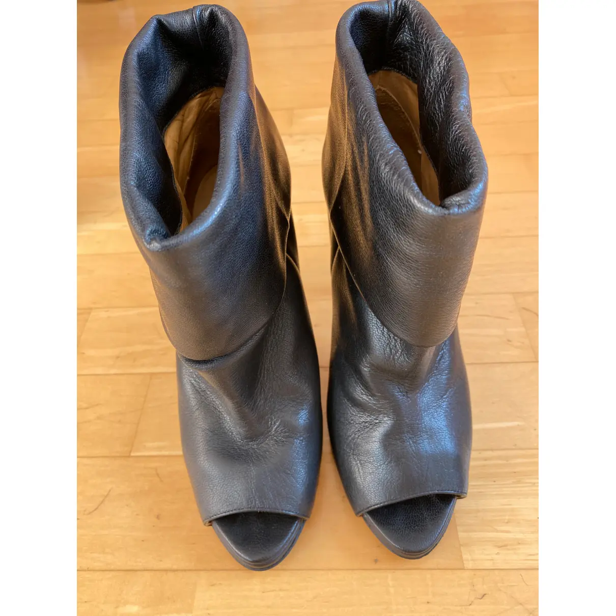 Leather open toe boots Acne Studios