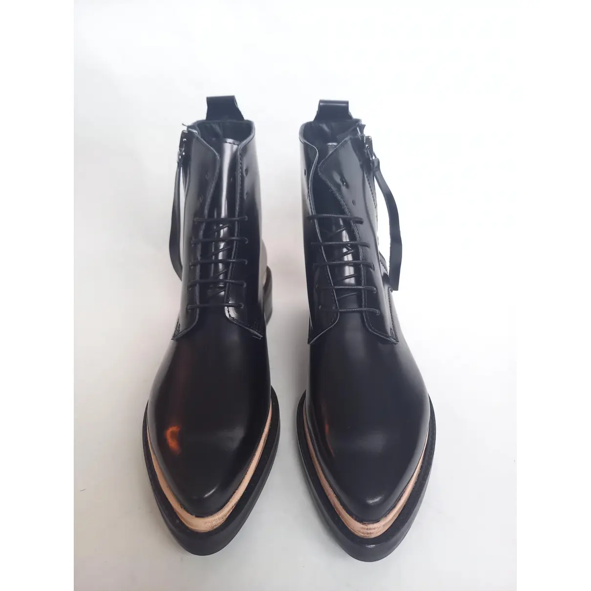 Buy Acne Studios Leather lace up boots online