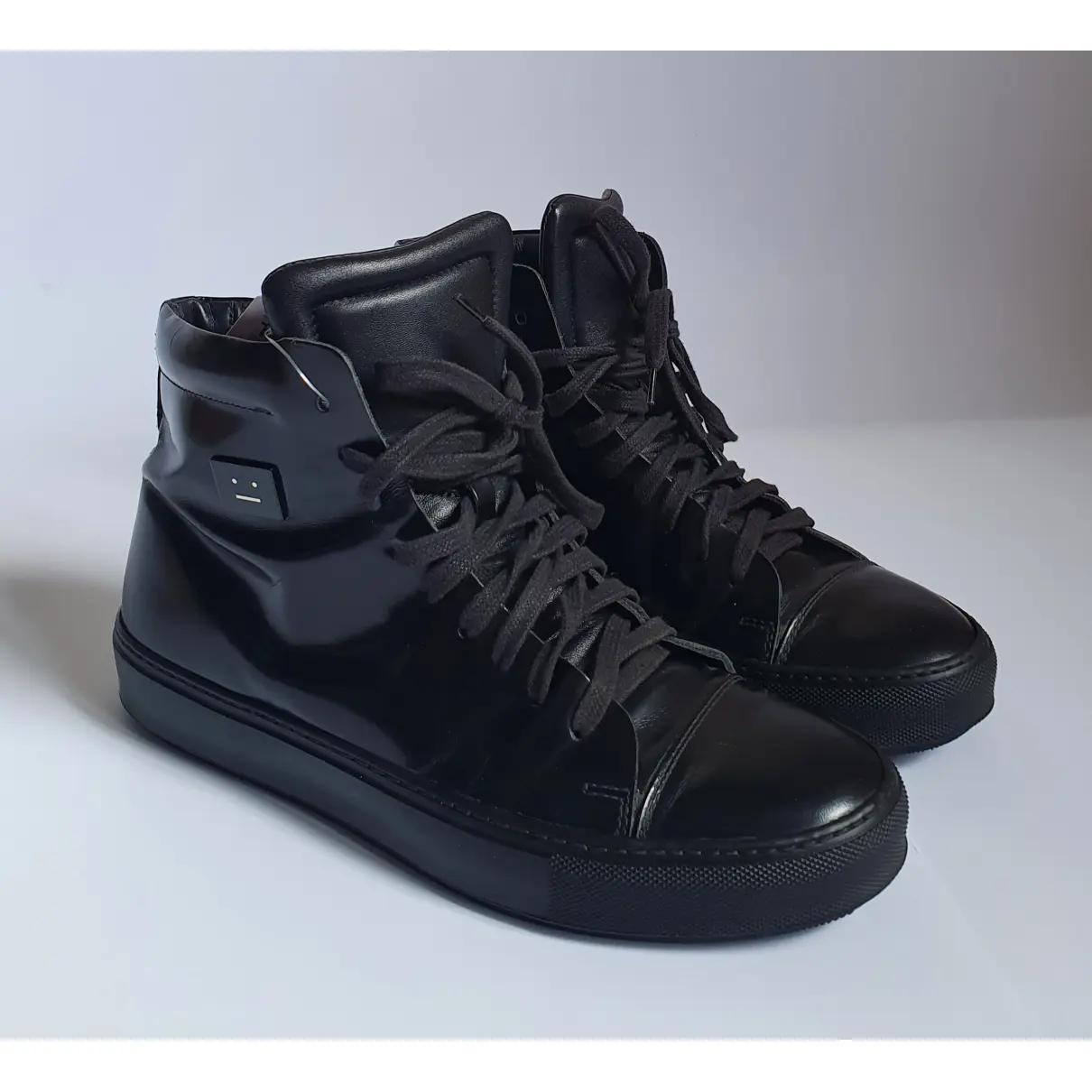 Buy Acne Studios Leather high trainers online