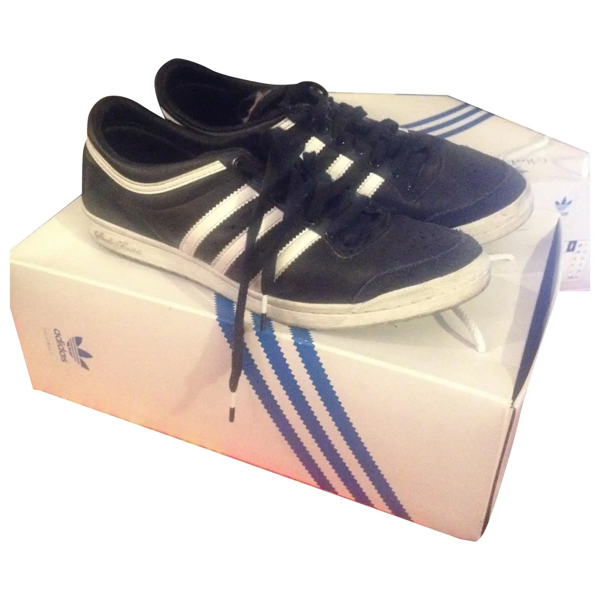 Black Leather Trainers Adidas