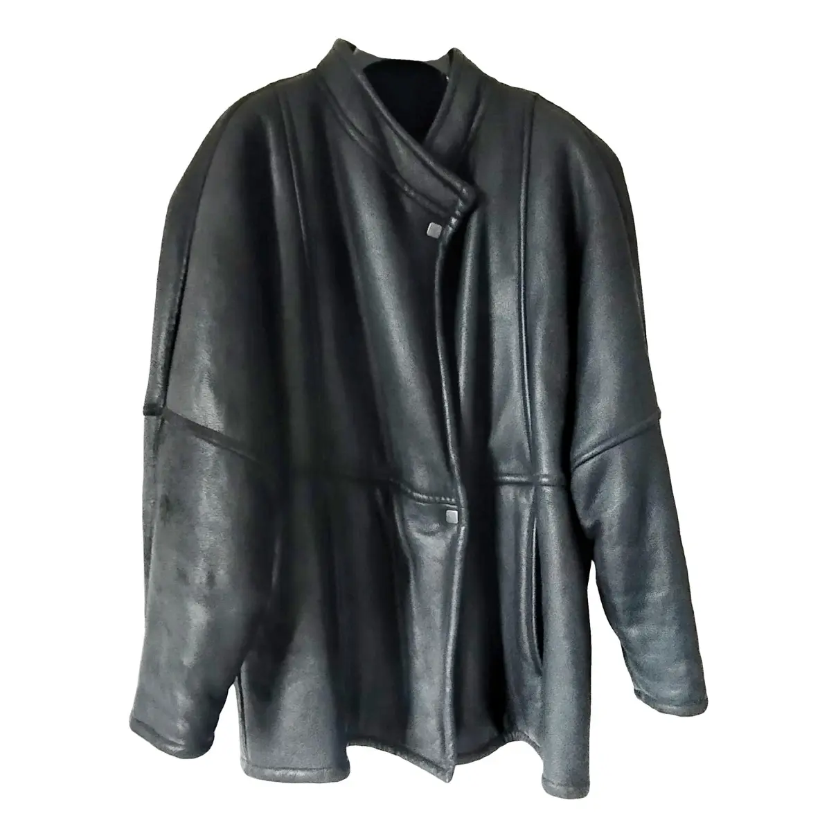 Leather cardi coat Adolfo Dominguez