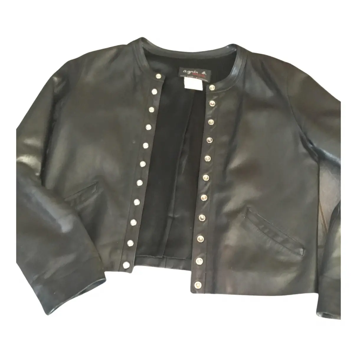 Leather short vest Agnès B. - Vintage