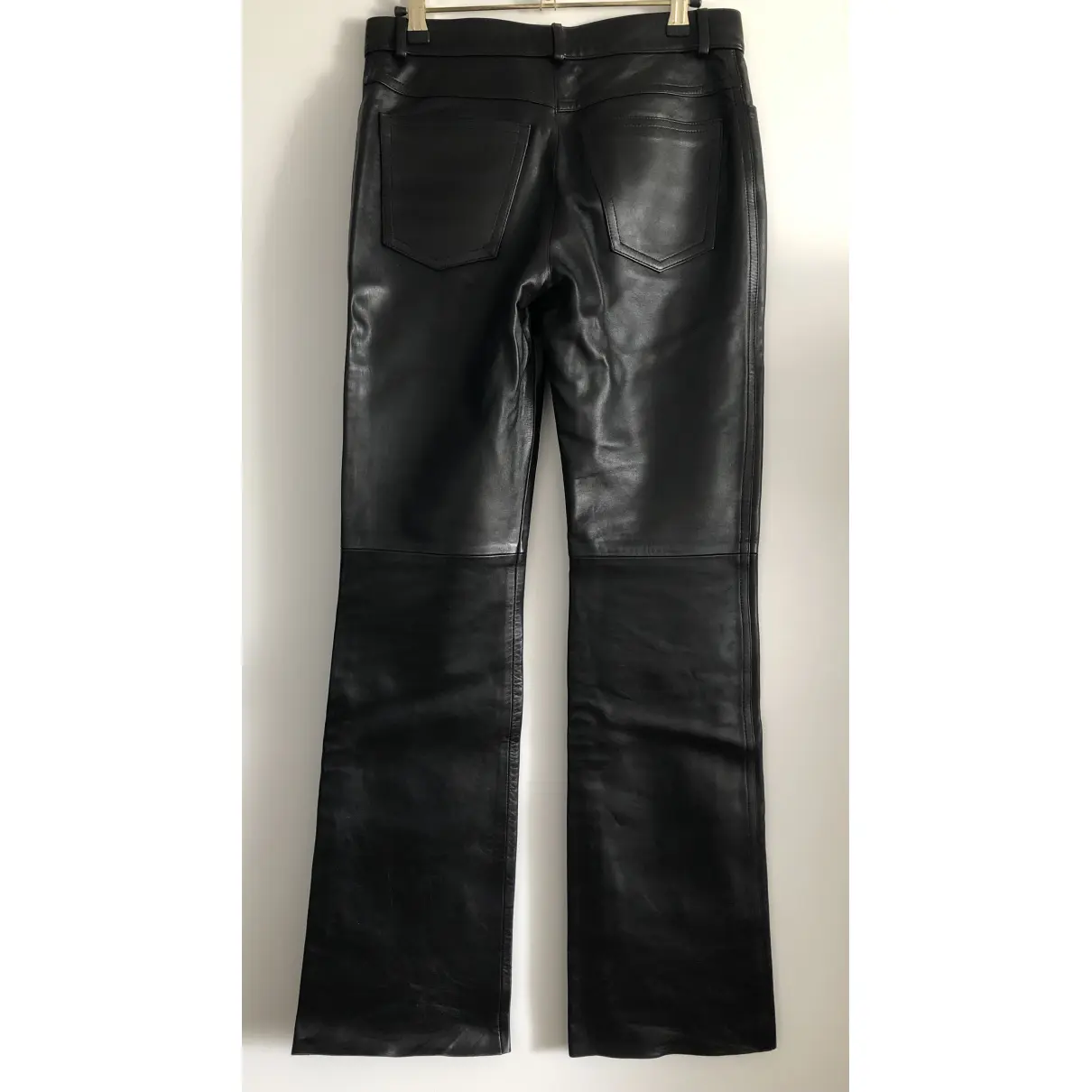 Buy Agnès B. Leather straight pants online