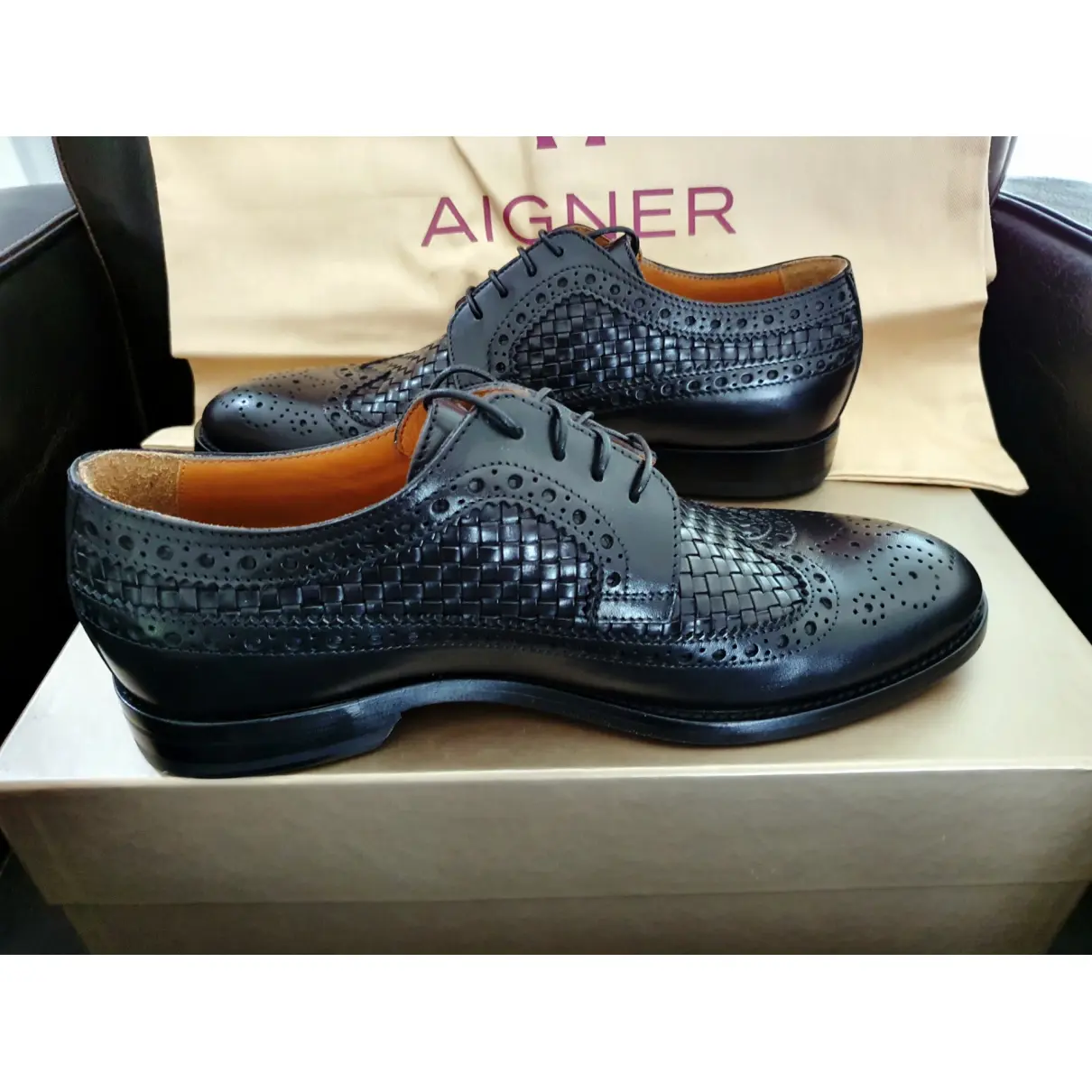 Leather lace ups Aigner