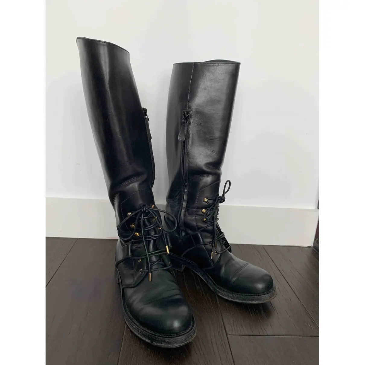 Buy Alexander McQueen Leather riding boots online