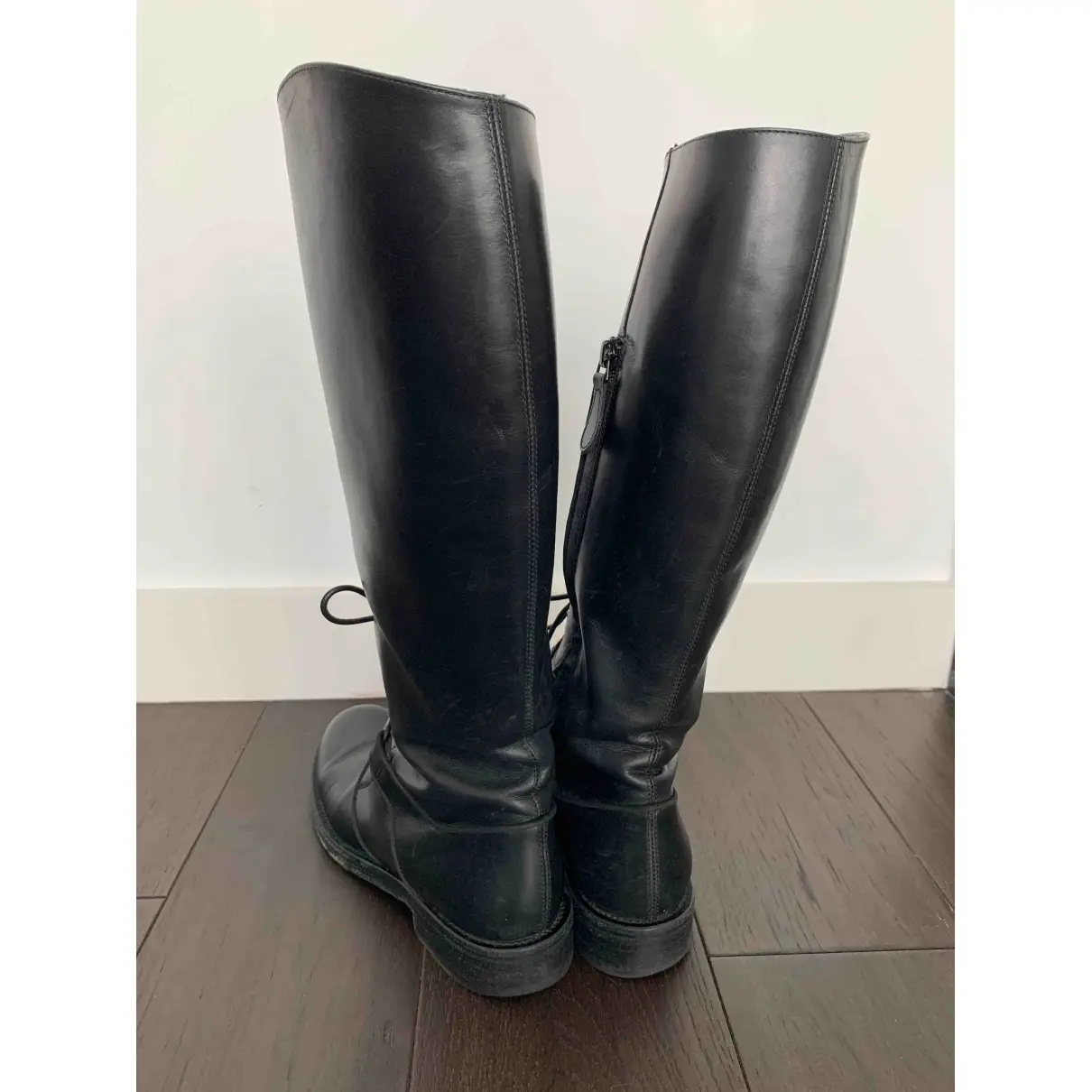 Leather riding boots Alexander McQueen