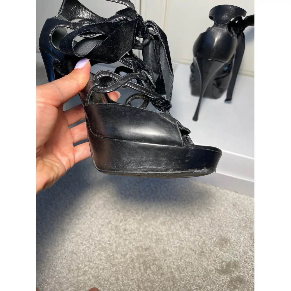 Leather sandal Alexander McQueen