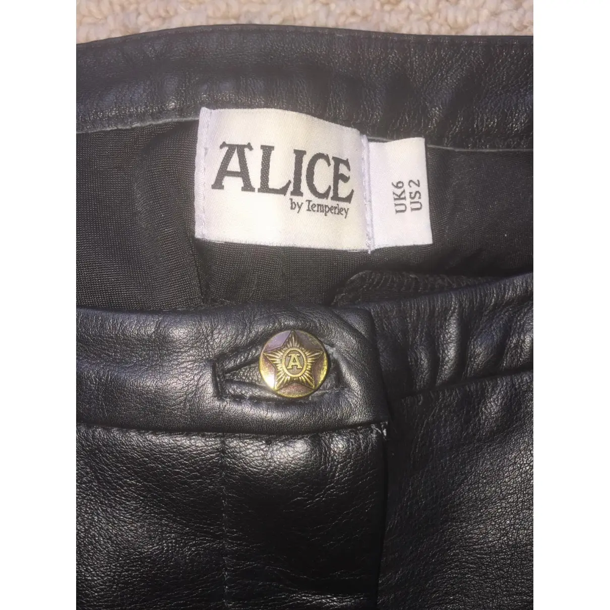 Alice by Temperley Leather slim pants for sale