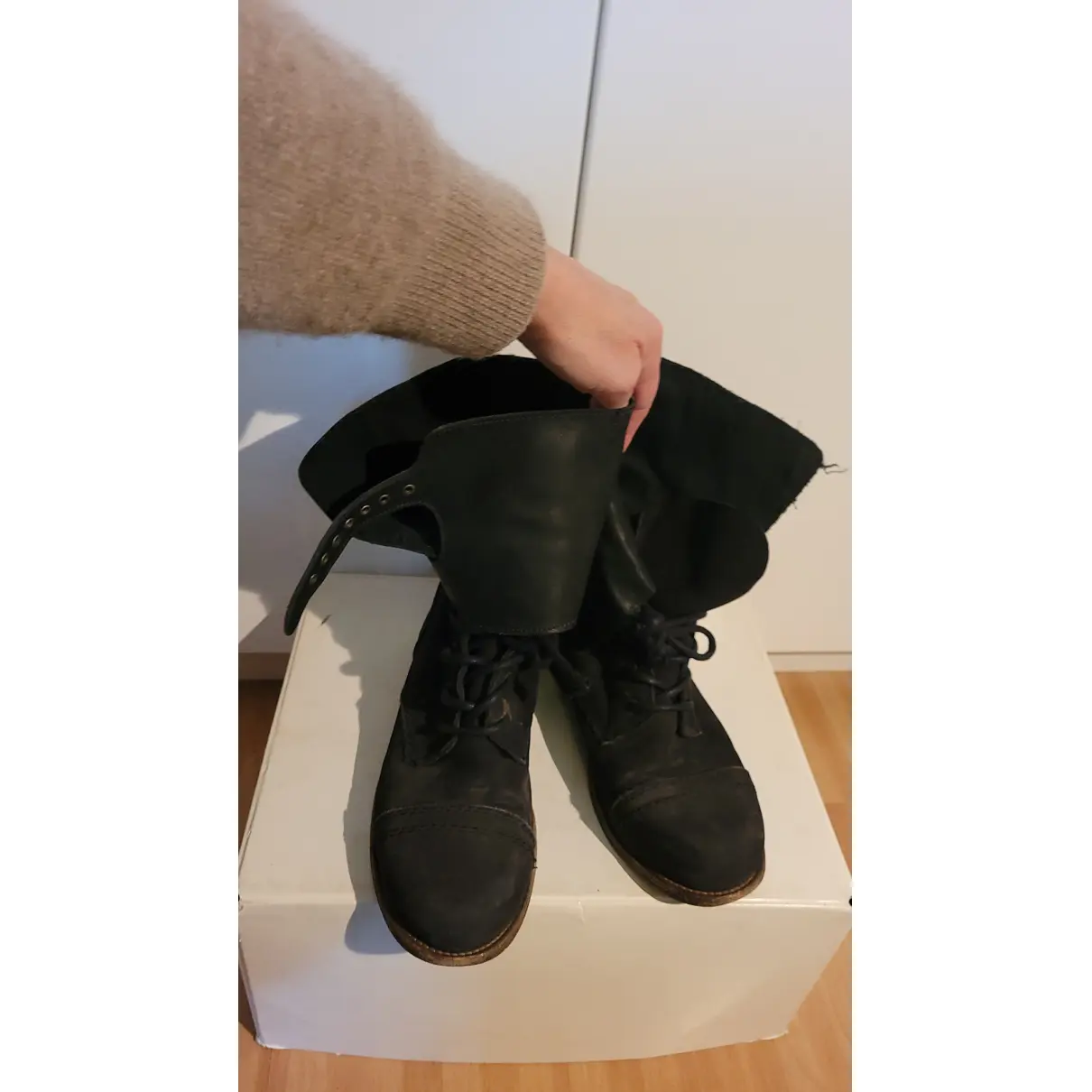 Leather lace up boots All Saints
