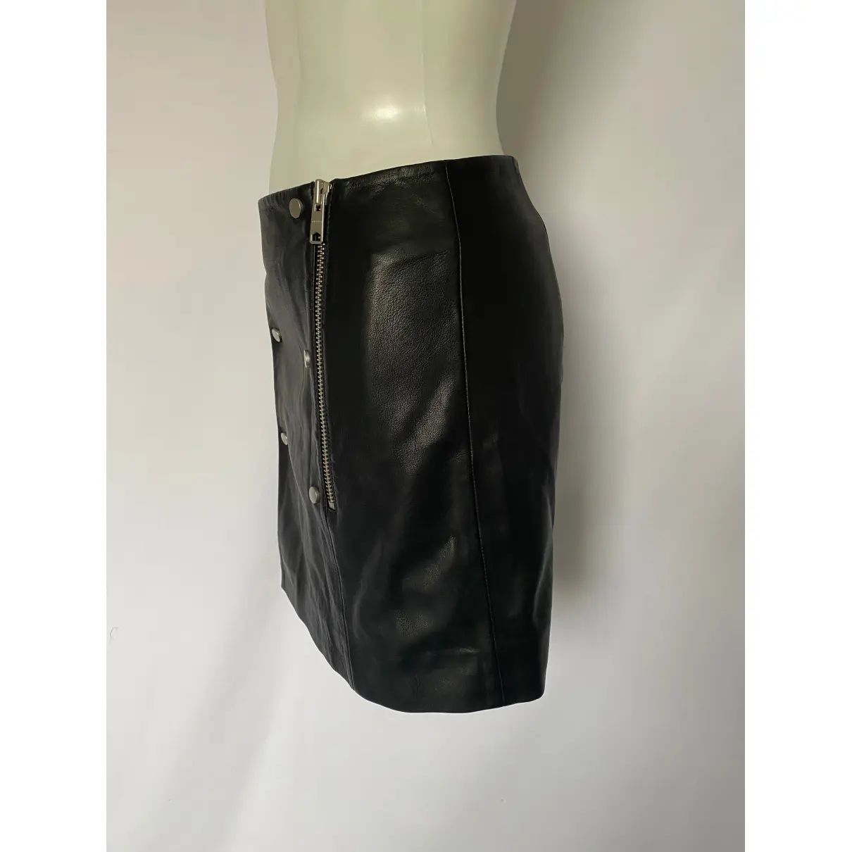 Buy All Saints Leather mid-length skirt online
