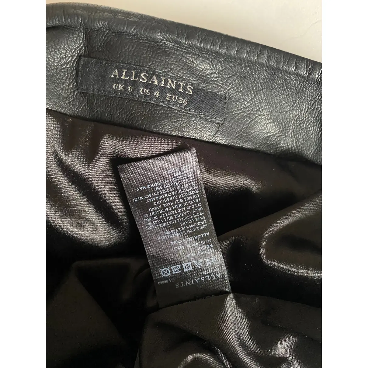 Leather mid-length skirt All Saints