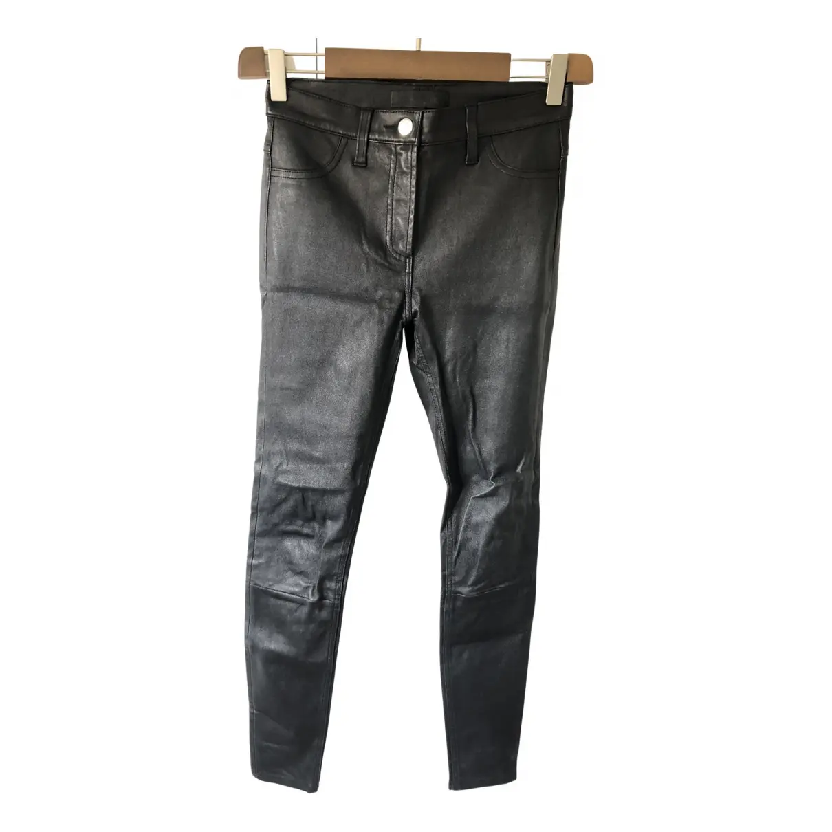 Leather slim pants American Retro