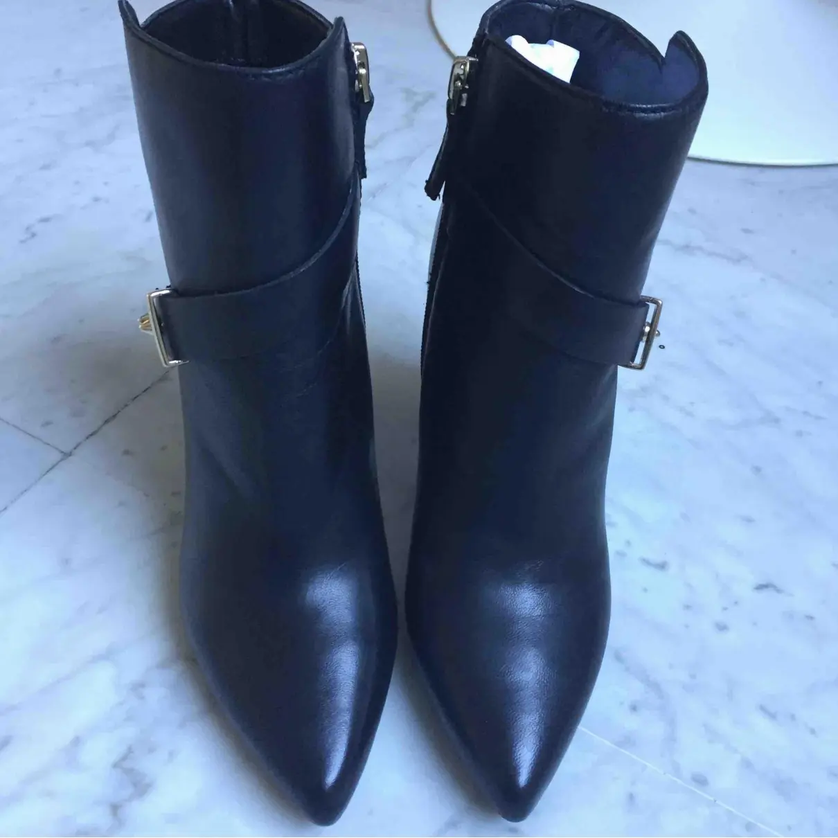 Buy GUESS Black Leather Ankle boots online