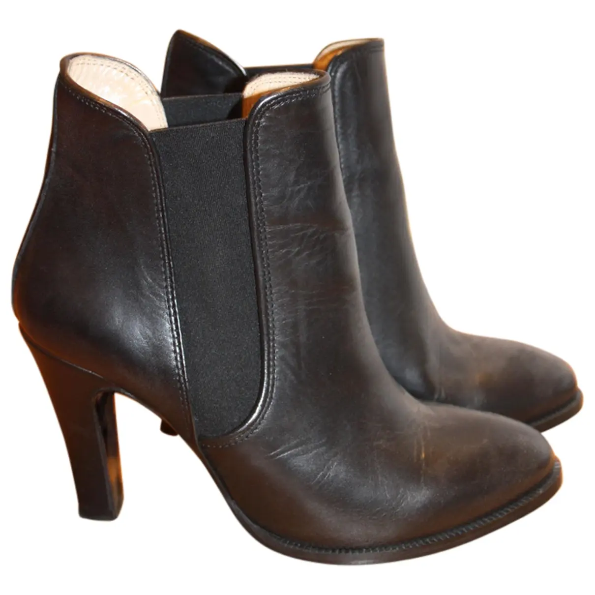 Black Leather Ankle boots Maje