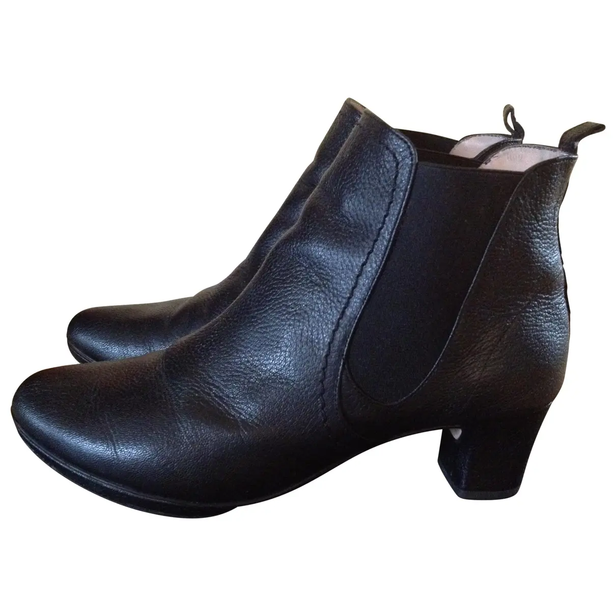 Black Leather Ankle boots Repetto