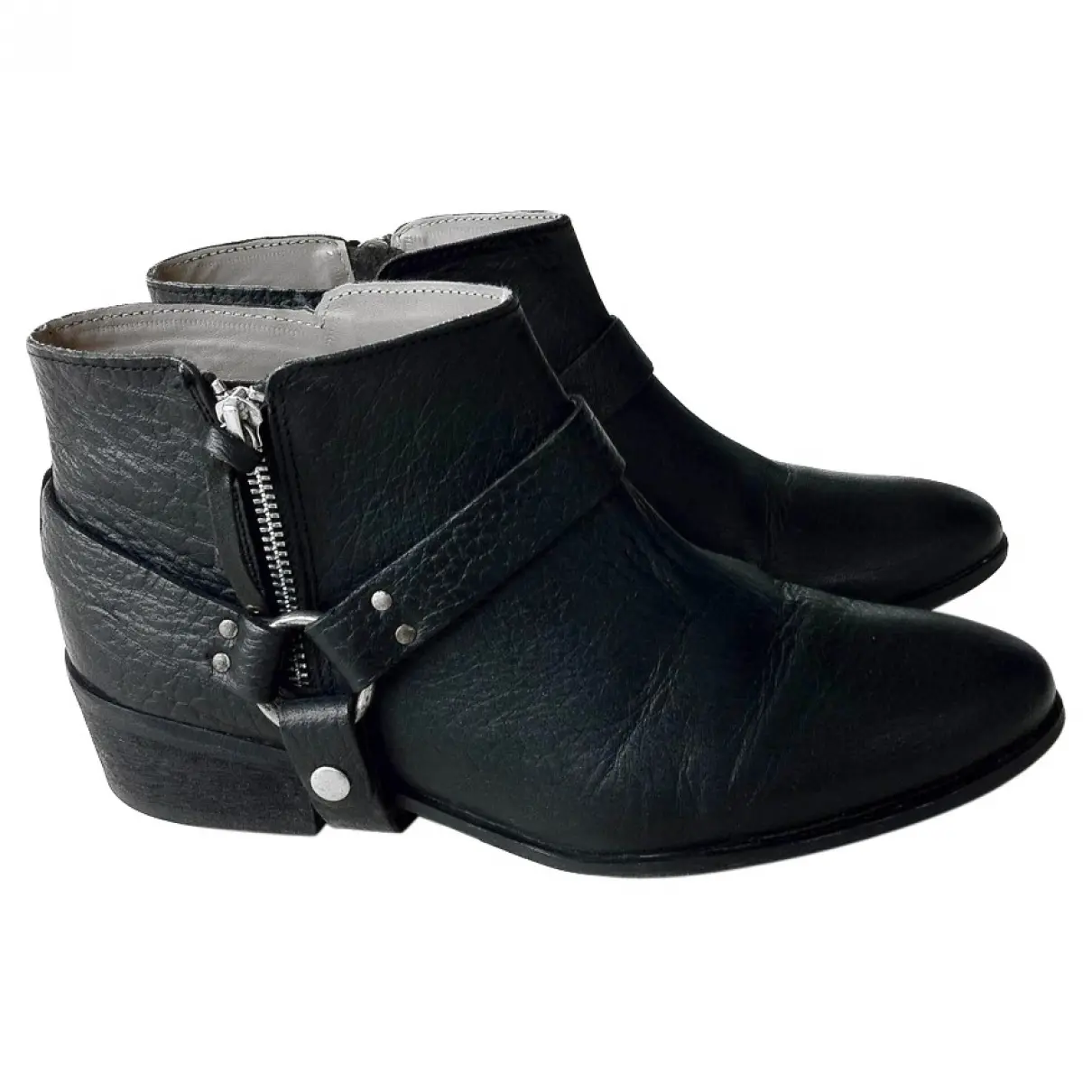 Black Leather Ankle boots Zara
