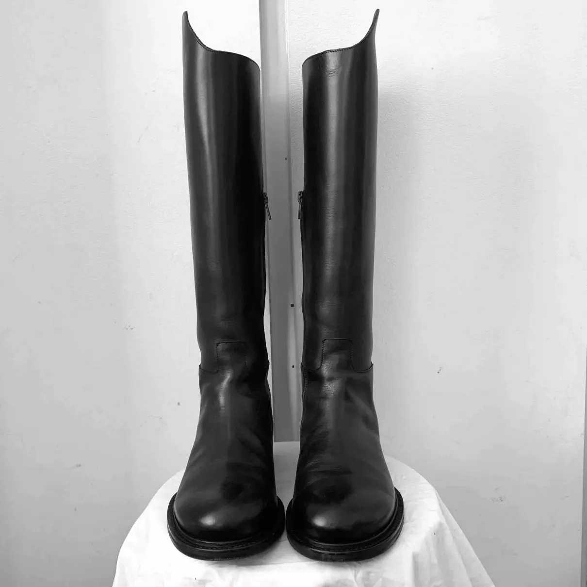 Ann Demeulemeester Leather riding boots for sale
