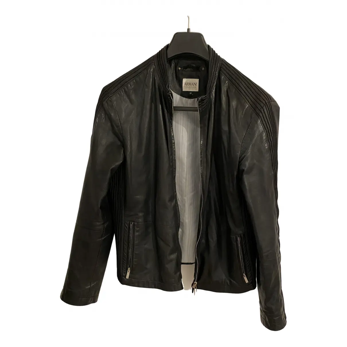Leather jacket Armani Collezioni
