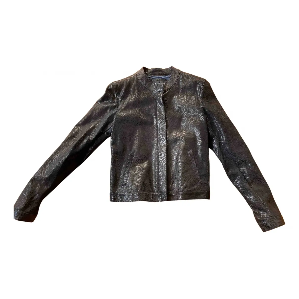 Leather biker jacket Armani Jeans