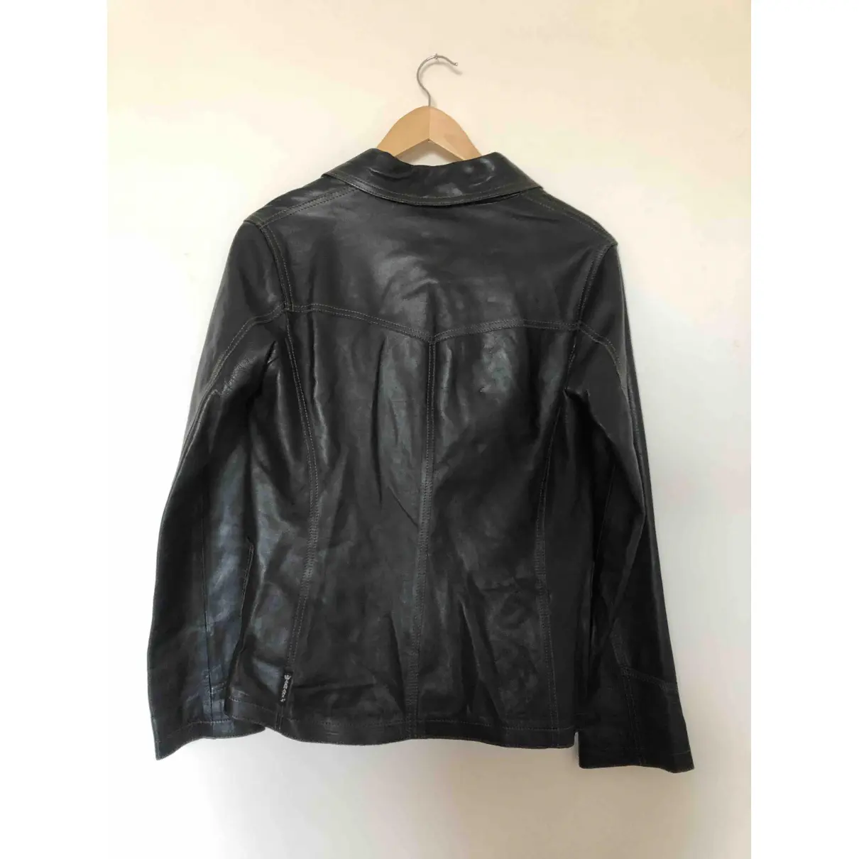 Buy Armani Jeans Leather biker jacket online