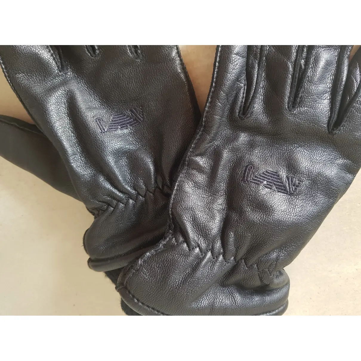 Buy Armani Jeans Leather gloves online