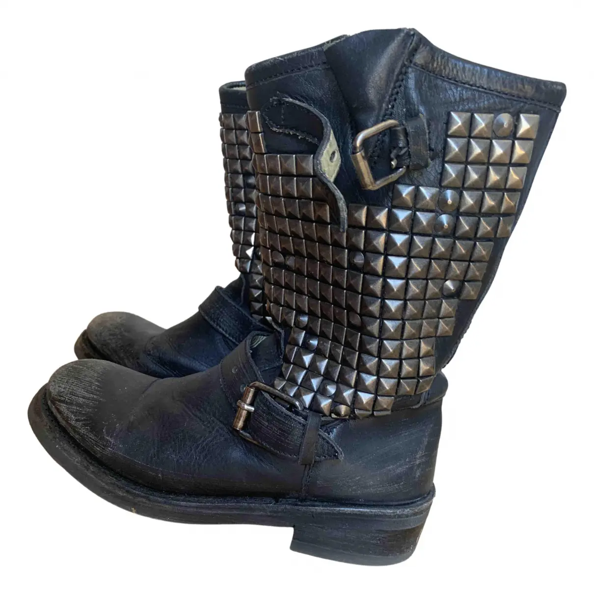 Leather biker boots Ash