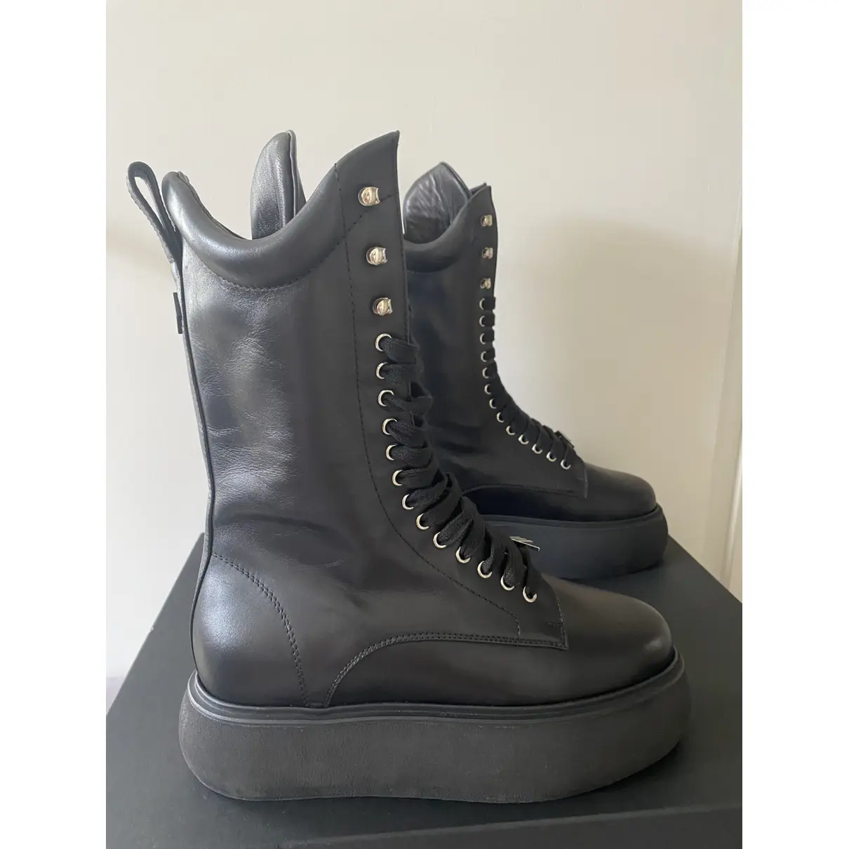 Leather lace up boots Attico