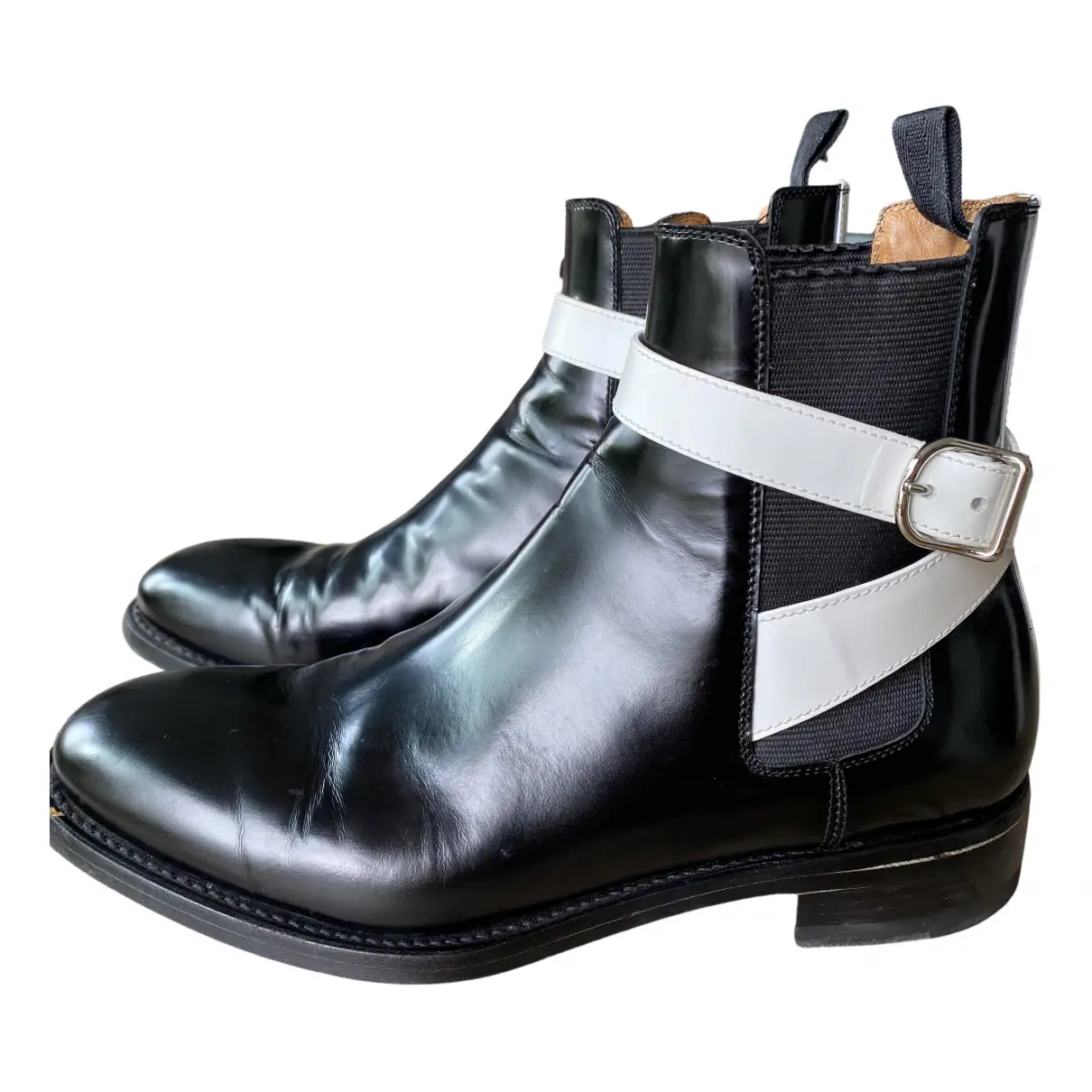 Leather buckled boots Balenciaga