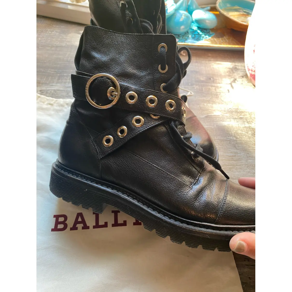 Leather buckled boots Bally
