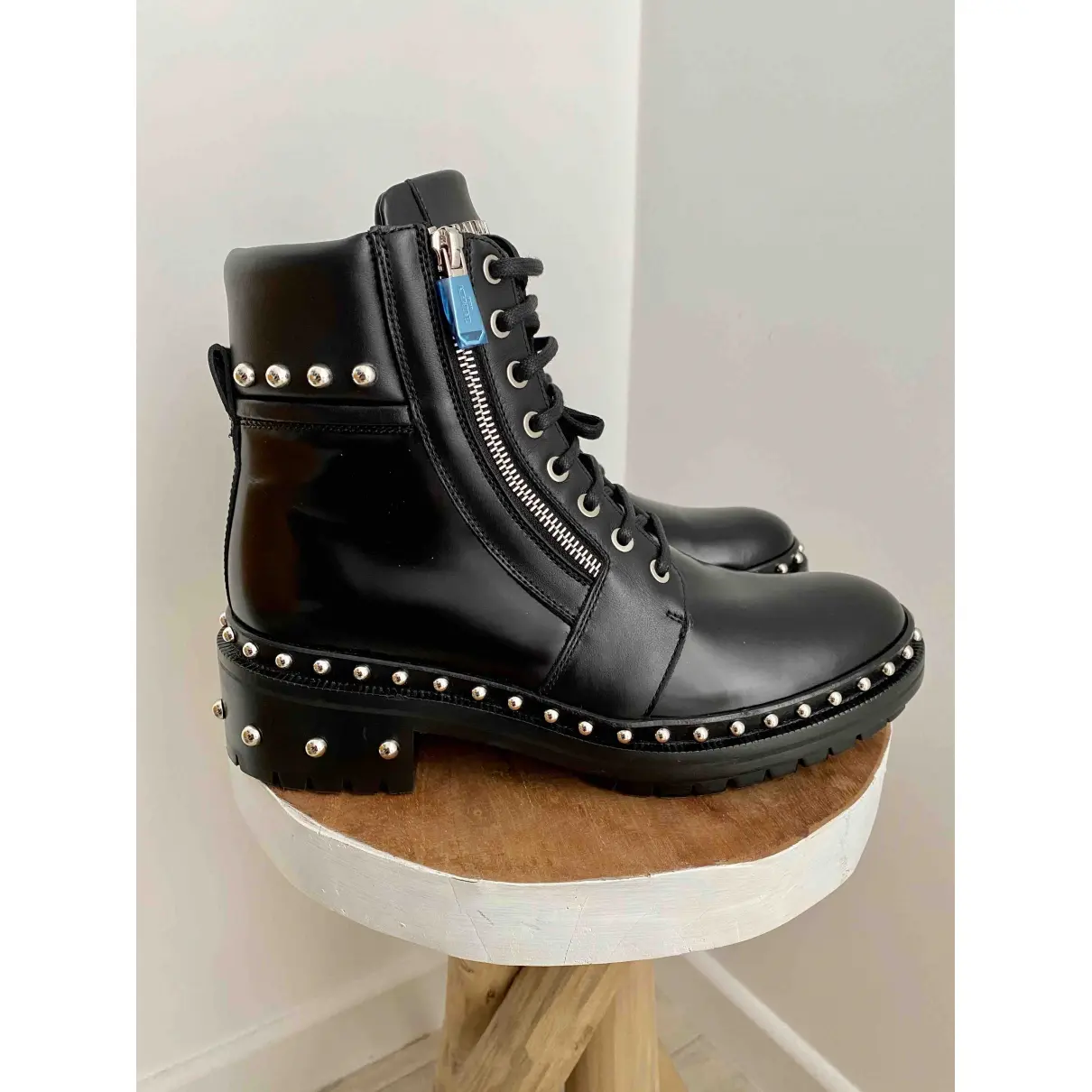 Buy Balmain Leather biker boots online
