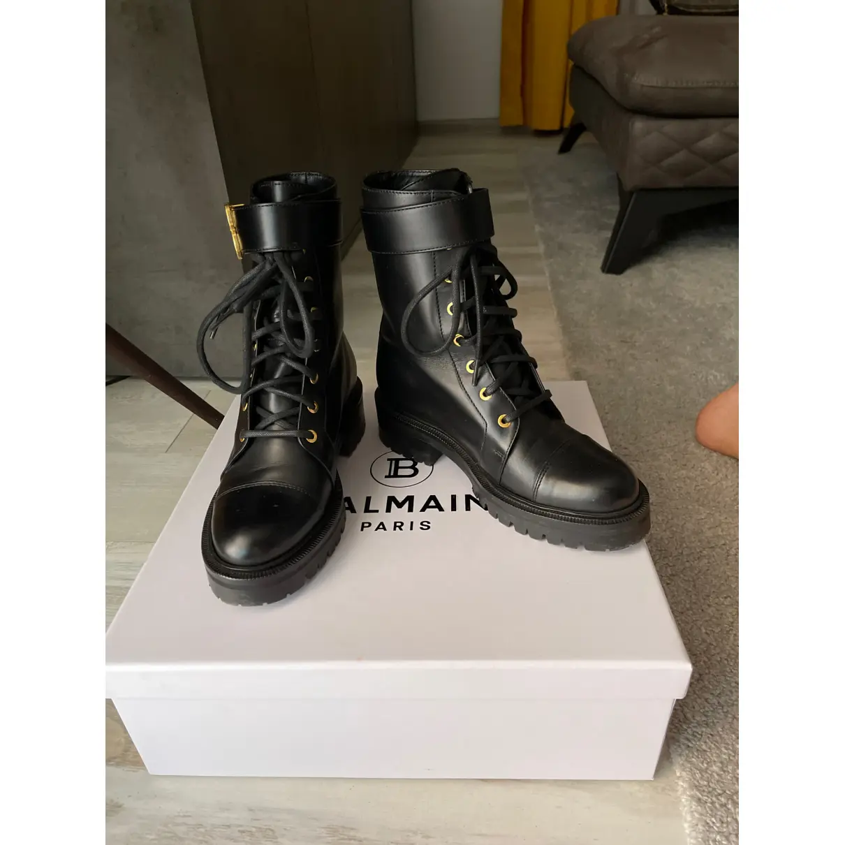 Buy Balmain Leather ankle boots online